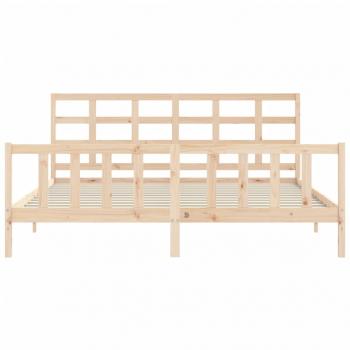 Massivholzbett mit Kopfteil 200x200 cm