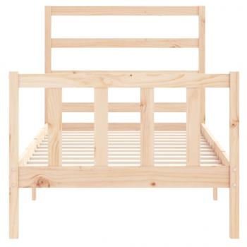 Massivholzbett mit Kopfteil 90x190 cm