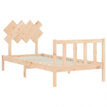 Massivholzbett mit Kopfteil 90x200 cm