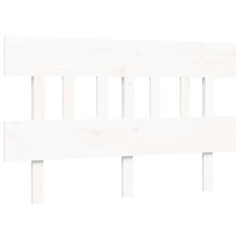 Seniorenbett mit Kopfteil 140x200 cm Weiß Massivholz