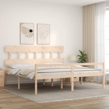 Seniorenbett mit Kopfteil Super Kingsize Massivholz