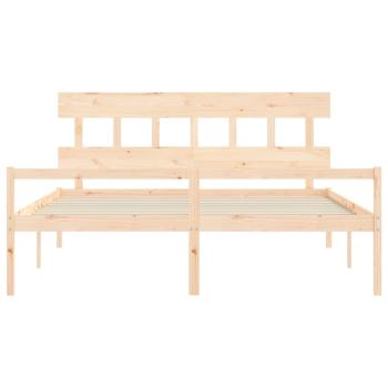 Seniorenbett mit Kopfteil Super Kingsize Massivholz