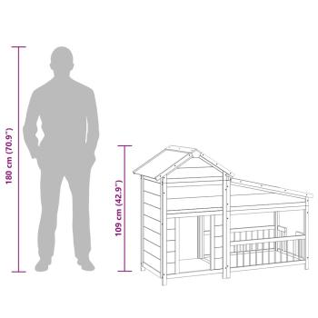 Hundehütte Mokka 143x60,5x109 cm Massivholz Kiefer