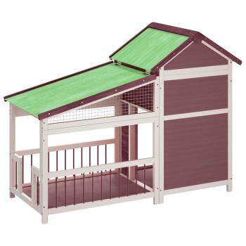 Hundehütte Mokka 143x60,5x109 cm Massivholz Kiefer