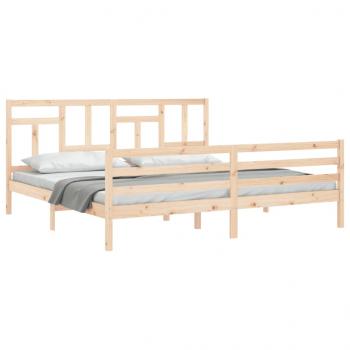 Massivholzbett mit Kopfteil 200x200 cm