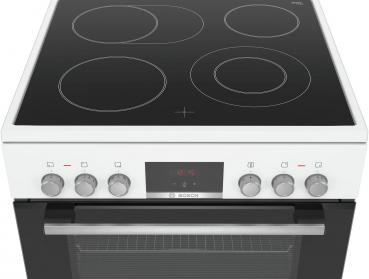 Bosch HKR39C220 Serie 4 EEK: A Elektro-Standherd, 60 cm breit, 66 L, Glaskeramik, 3D Heißluft, EcoClean Direct Plus, weiß