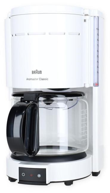 ARDEBO.de Braun Aromaster Classic KF 47/1 Filterkaffeemaschine, 1000 W, 10 Tassen, Anti-Tropf-System, Abschaltautomatik, weiß