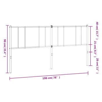 Kopfteil Metall Schwarz 193 cm
