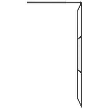 Duschwand für Walk-In Dusche 80x195 cm ESG Halbmattiert Schwarz