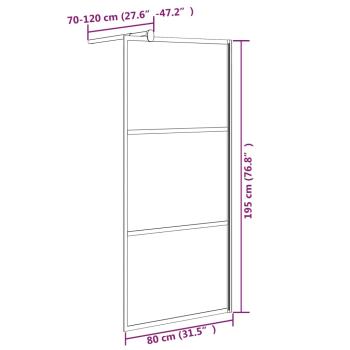 Duschwand für Walk-In Dusche 80x195 cm ESG Halbmattiert Schwarz