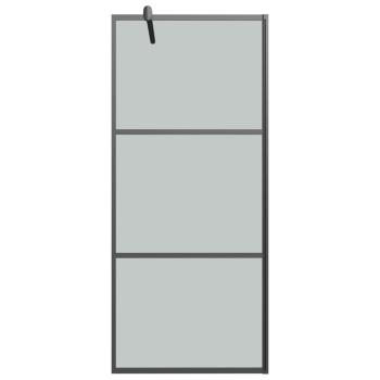 Duschwand für Walk-In Dusche 90x195 cm Dunkel ESG Glas Schwarz