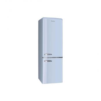 Amica KGCR 387 100 L Retro Kühl-Gefrierkombination, 55 cm breit, 244 L, Automatische Abtauung, LED-Beleuchtung, Flaschengitter, hellblau