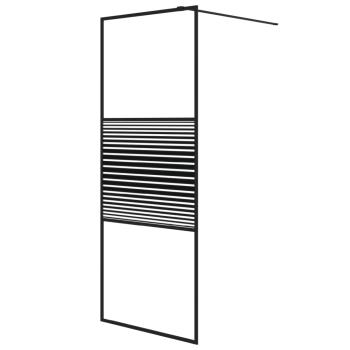 Duschwand für Begehbare Dusche Schwarz 80x195 cm ESG-Glas Klar