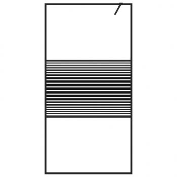 Duschwand für Begehbare Dusche Schwarz 100x195 cm ESG-Glas Klar