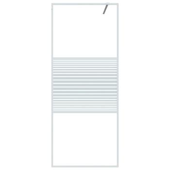 Duschwand für Begehbare Dusche Weiß 80x195 cm ESG-Klarglas