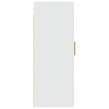 ARDEBO.de - Wandschrank Weiß 35x34x90 cm Holzwerkstoff