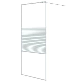 Duschwand für Begehbare Dusche Weiß 90x195 cm ESG-Klarglas