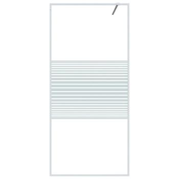 Duschwand für Begehbare Dusche Weiß 90x195 cm ESG-Klarglas