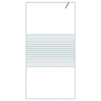 Duschwand für Begehbare Dusche Weiß 100x195 cm ESG-Klarglas