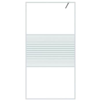 Duschwand für Begehbare Dusche Weiß 100x195 cm ESG-Klarglas