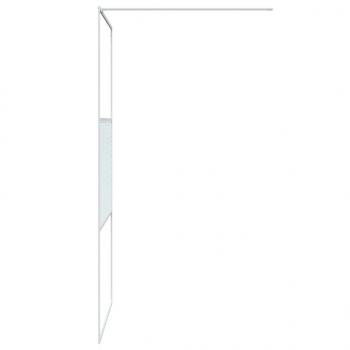 Duschwand für Begehbare Dusche Weiß 100x195 cm ESG-Klarglas