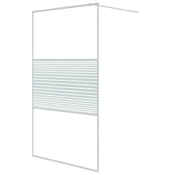 Duschwand für Begehbare Dusche Weiß 115x195 cm ESG-Klarglas