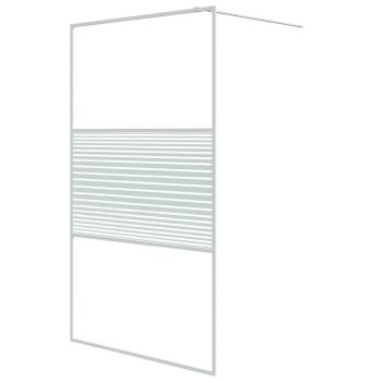Duschwand für Begehbare Dusche Weiß 115x195 cm ESG-Klarglas