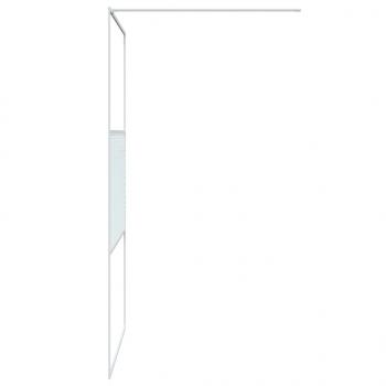 Duschwand für Begehbare Dusche Weiß 115x195 cm ESG-Klarglas