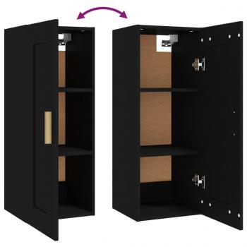 Wandschrank Schwarz 35x34x90 cm Holzwerkstoff