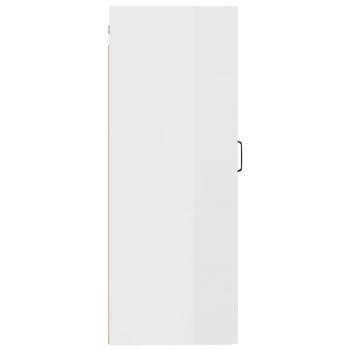 Hängeschrank Hochglanz-Weiß 35x34x90 cm Holzwerkstoff