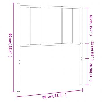 Kopfteil Metall Schwarz 75 cm