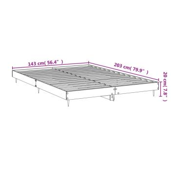 ARDEBO.de - Bettgestell Betongrau 140x200 cm Holzwerkstoff
