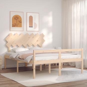 ARDEBO.de - Seniorenbett mit Kopfteil 140x200 cm Massivholz