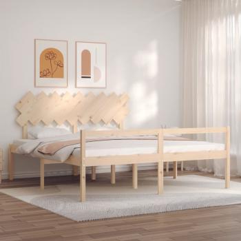 ARDEBO.de - Seniorenbett mit Kopfteil Super Kingsize Massivholz