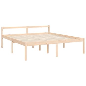 Seniorenbett mit Kopfteil Super Kingsize Massivholz