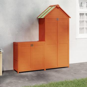 ARDEBO.de - 2-tlg. Geräteschuppen-Set Braun Massivholz Kiefer