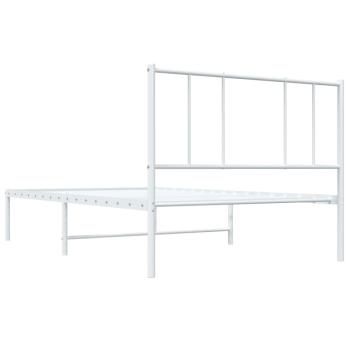 Bettgestell mit Kopfteil Metall Weiß 107x203 cm