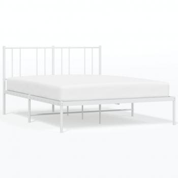 Bettgestell mit Kopfteil Metall Weiß 120x190 cm
