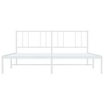 Bettgestell mit Kopfteil Metall Weiß 183x213 cm