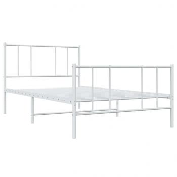 Bettgestell mit Kopf- und Fußteil Metall Weiß 100x190 cm