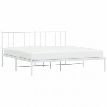 Bettgestell mit Kopfteil Metall Weiß 200x200 cm
