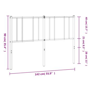 ARDEBO.de - Kopfteil Metall Weiß 135 cm