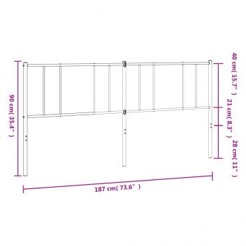 Kopfteil Metall Weiß 180 cm