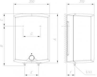 Gorenje GT 15 O N/D A Warmwasserspeicher, druckfest, 15 L, 2kW, Frostschutz, Obertischmontage, weiß