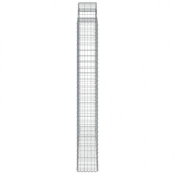 Gabionen mit Hochbogen 2 Stk. 200x30x220/240cm Verzinktes Eisen