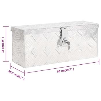 Aufbewahrungsbox Silbern 50x15x20,5 cm Aluminium