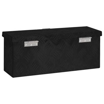 Aufbewahrungsbox Schwarz 50x15x20,5 cm Aluminium