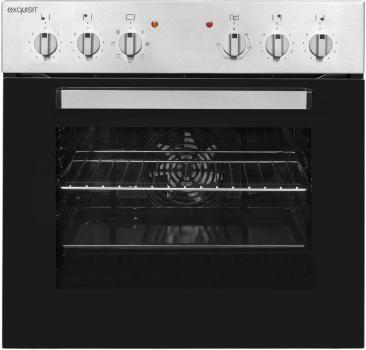 ARDEBO.de Exquisit EHE 156-2.1 U EEK: A Einbauherd-Set mit Glaskeramikkochfeld, 60 cm breit, 56L, Grill, Umluft, Inox
