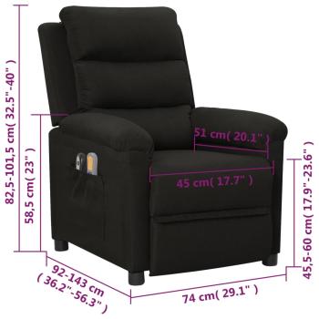 Massagesessel Elektrisch Schwarz Stoff