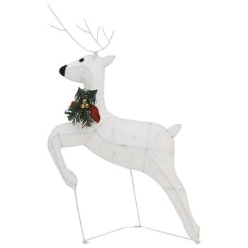 Rentier mit Schlitten Weihnachtsdekoration 100LEDs Outdoor Weiß